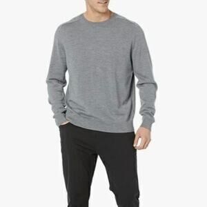 PARIS SUNDAY Heather Gray 100% Wool Crew Neck Pullover Sweater Men's Size L